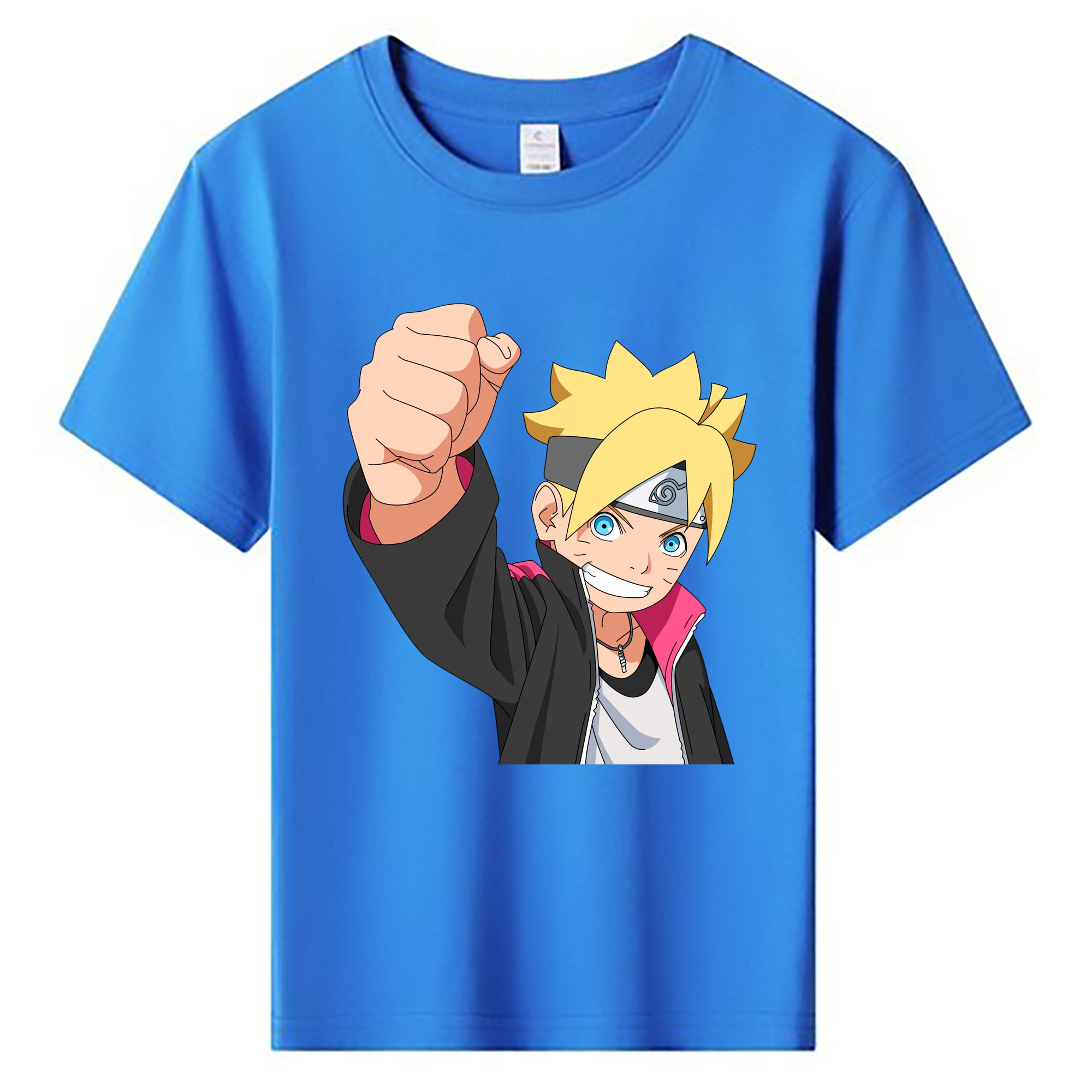 （画像用） NARUTO -ナルト- うずまき ボルト Uzumaki Boruto 綿100％キッズTシャツ（フロントプリント）